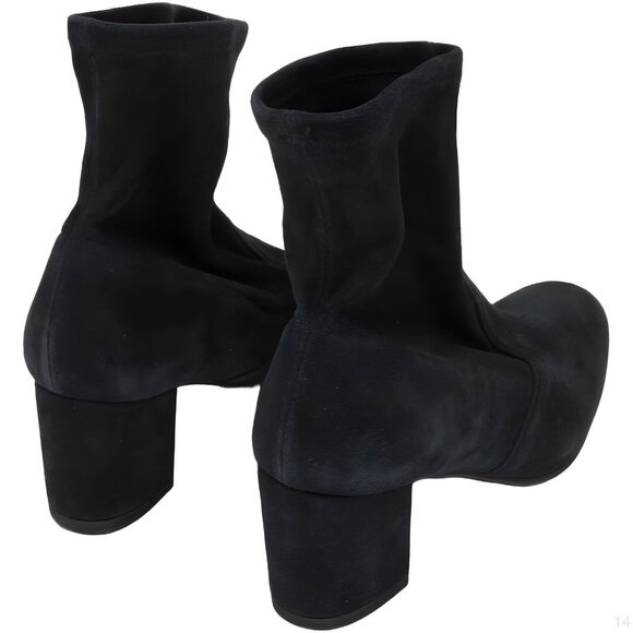 Stuart Weitzman Woman Yuliana Suede Ankle Boots Black Size 4 B - Picture 2 of 5